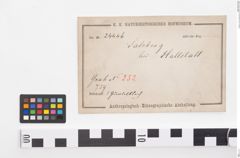 Etiketten zu Bronzegürtelblech (NHMW-PRAE-024446)
